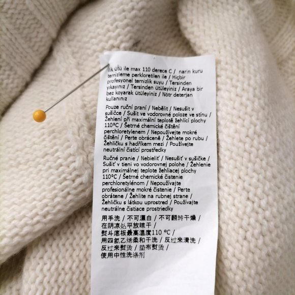 Marella Monochrome Womens Ivory Mock Neck Drop Shoulder Pullover Sweater Size L - Picture 10 of 10